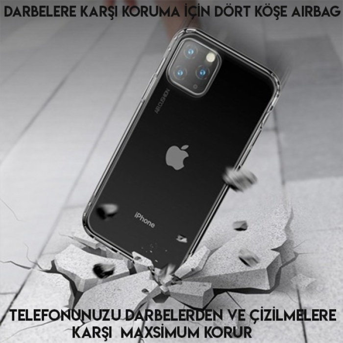 Baseus Safety Airbags İPhone 11 Pro Max 2019 Şeffaf Darbe Emici Slikon Kılıf