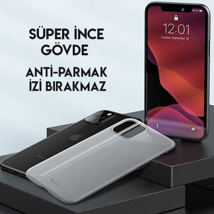 Baseus Wing Case İPhone 11 Pro 5.8 2019 Ultra İnce Lux Mat Şeffaf Kılıf