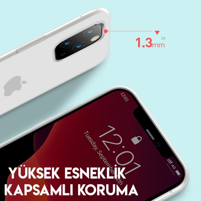 Baseus Jelly Liquid Silica Gel iPhone 11 Pro Max 6.5 Kılıf Şeffaf Sıvı Silikon Kılıf