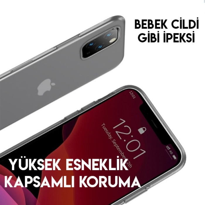 Baseus Jelly Liquid Silica Gel iPhone 11 Pro Max 6.5 Kılıf Şeffaf Sıvı Silikon Kılıf