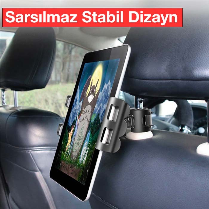 Universal Araç Arka Koltuk Tablet ve Telefon Tutucu