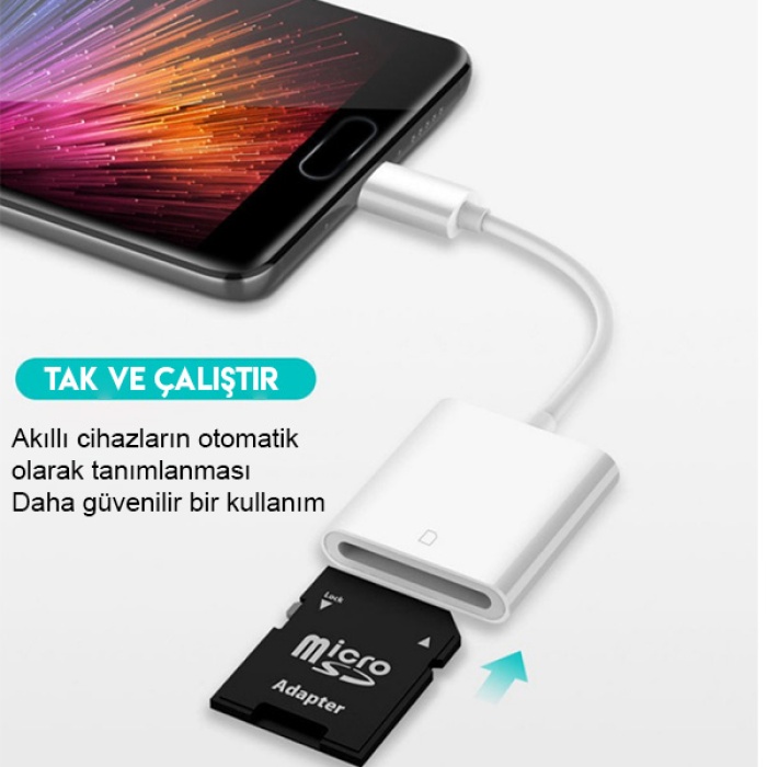 USB Type-C  SD Hafıza Kart Okuyucu Kamera  Kart Okuyucu