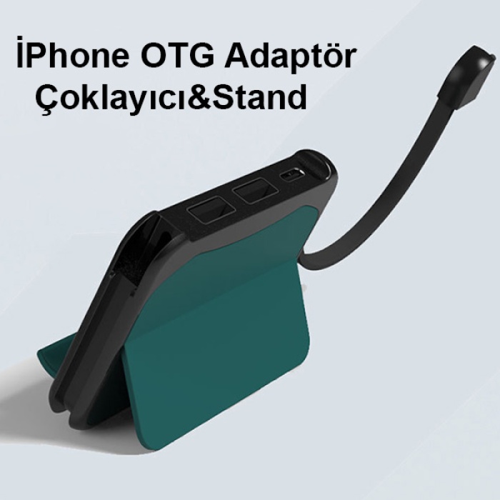 Universal C05 Çok fonksiyonlu İPhone OTG Adaptör Çoklayıcı&Stand