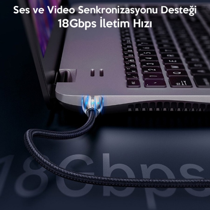 Baseus Horizontal HDMi 2.0 Kablo 4KHDMI to 4KHDMİ Kablosu 2Metre