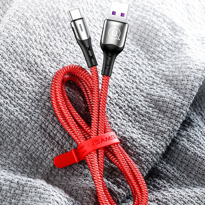 USAMS Type-C 5A Flash Hızlı Şarj Usb Kablosu Nylon Braided