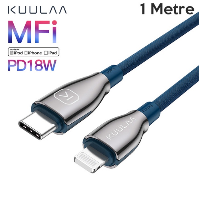 KUULAA 1M Mfi sertifikalı Type-C to Lightning İPhone PD 18W Şarj Kablosu