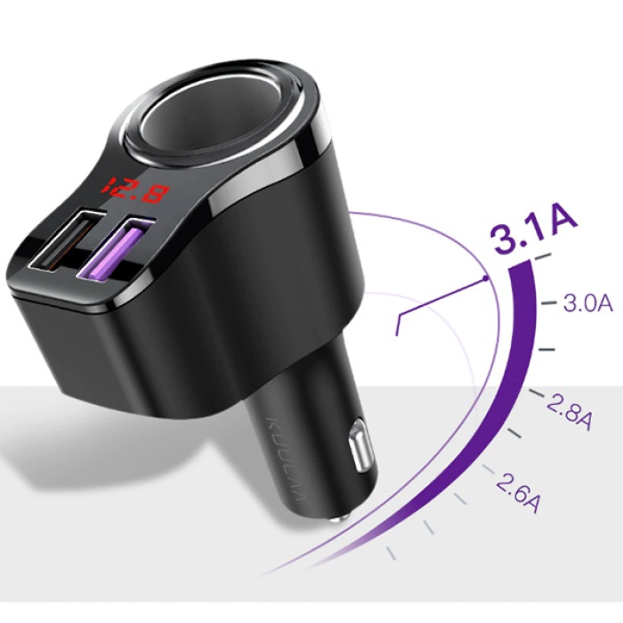 KUULAA 3.1A Çift Usb Dijital Ekran Araba Çakmaklık Şarj Cihazı