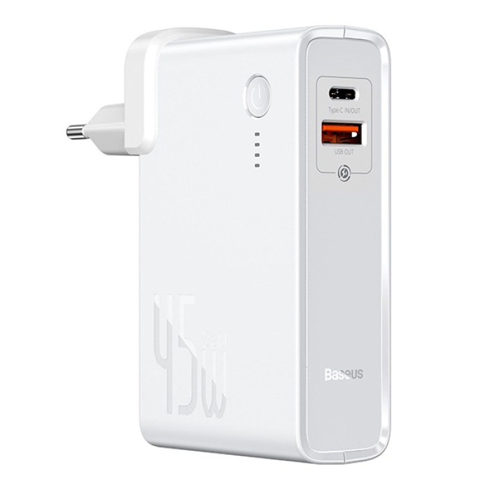 BASEUS GaN 2 in1 45W Hızlı Şarj Power Bank & Şarj Aleti C+U 10000mAh 45W