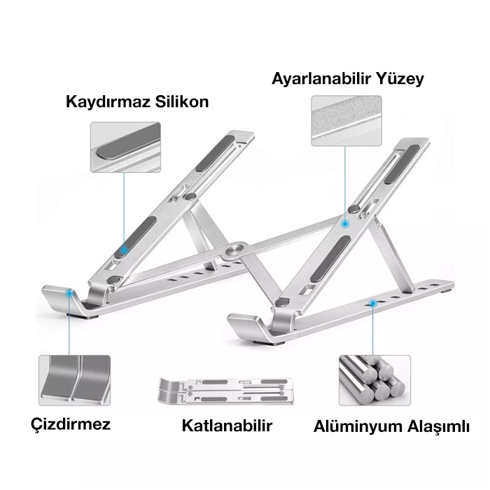 MC N3 Masaüstü Dizüstü Standı,Alüminyum Ayarlanabilir Katlanabilir