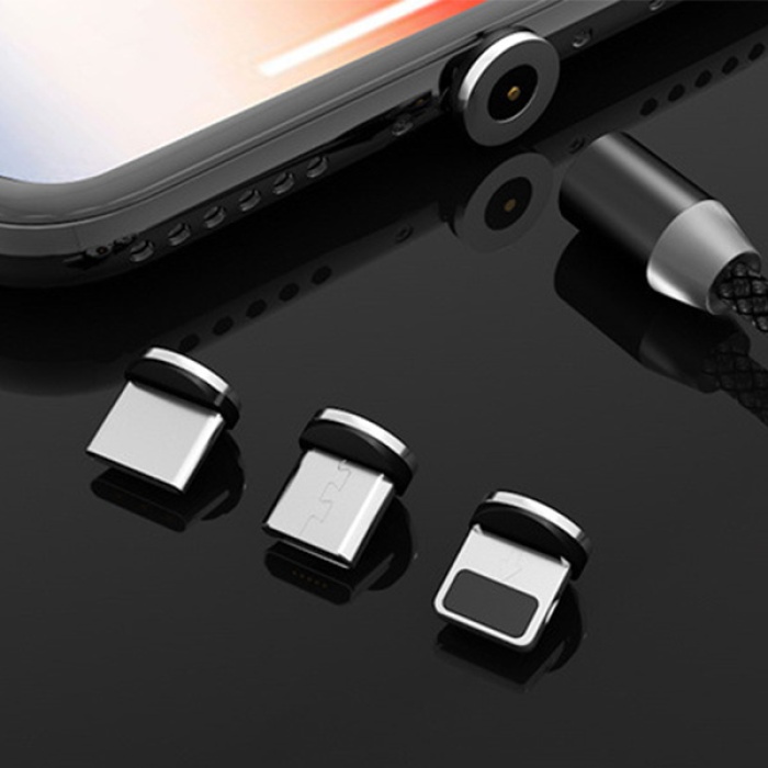 Universal 1M Magnetic-Mıknatıslı Usb Şarj Kablosu 3 Başlık iPhone+Type-C+Micro