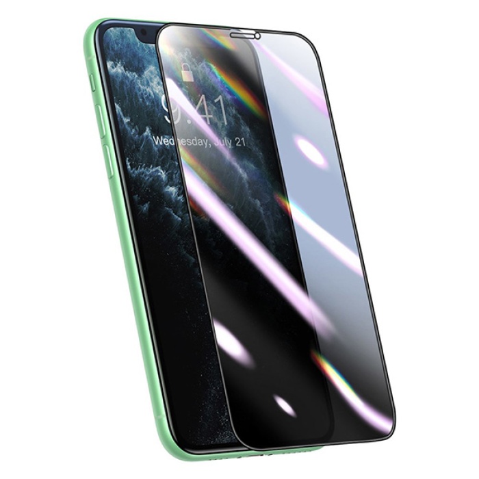 Baseus 0.25mm İPhone 11 Pro-XS-X 3D Curved Privacy Gizlili Cam Ekran Koruyucu