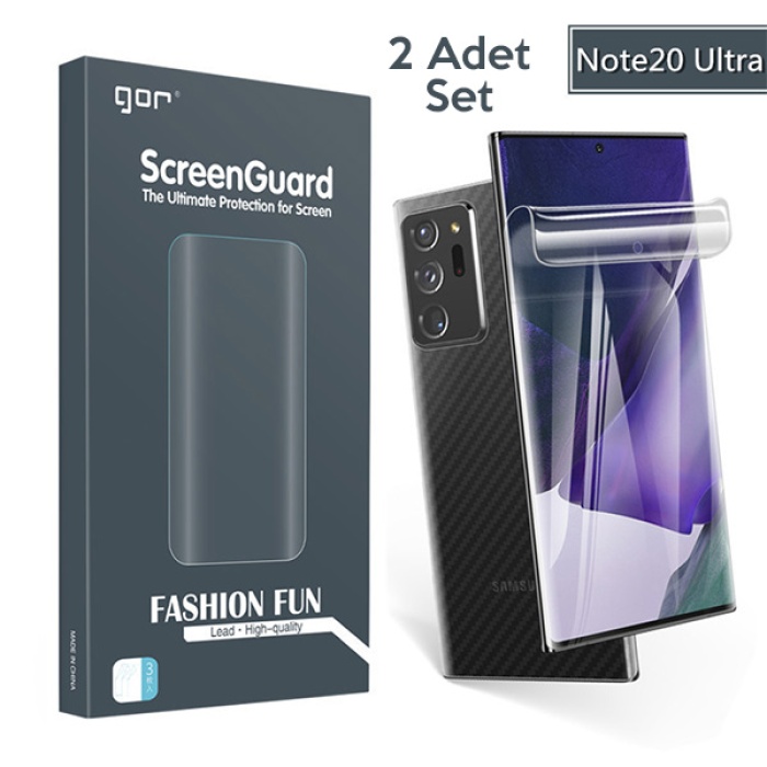 Gor SM Galaxy Note 20 Ultra 3D Kavisli Full  Darbe Emici Ekran Koruyucu 2 Adet Set