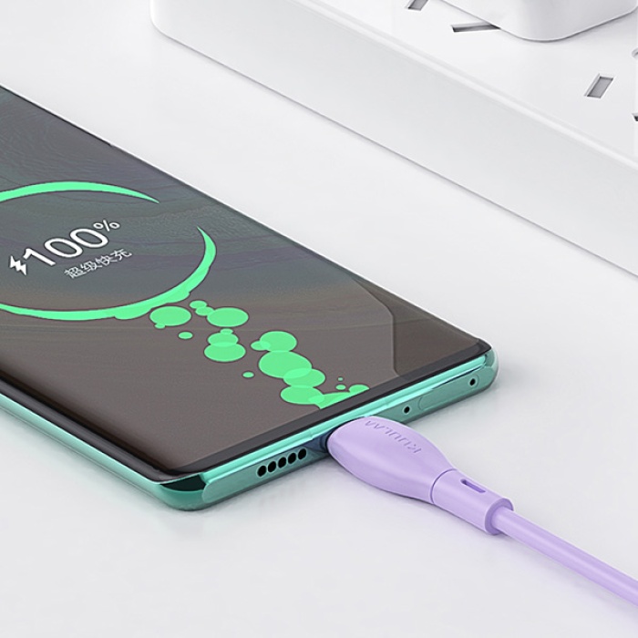 KUULAA Liquid Silicone USB Type C QC3.0 Hızlı Şarj Kablosu 1metre