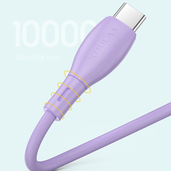 KUULAA Liquid Silicone USB Type C QC3.0 Hızlı Şarj Kablosu 1metre