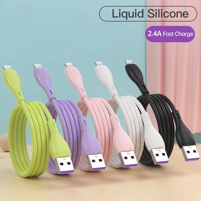 KUULAA Liquid Silicone İPhone 12-11 XS XR 8-7 Şarj Kablosu 2.4A 1metre