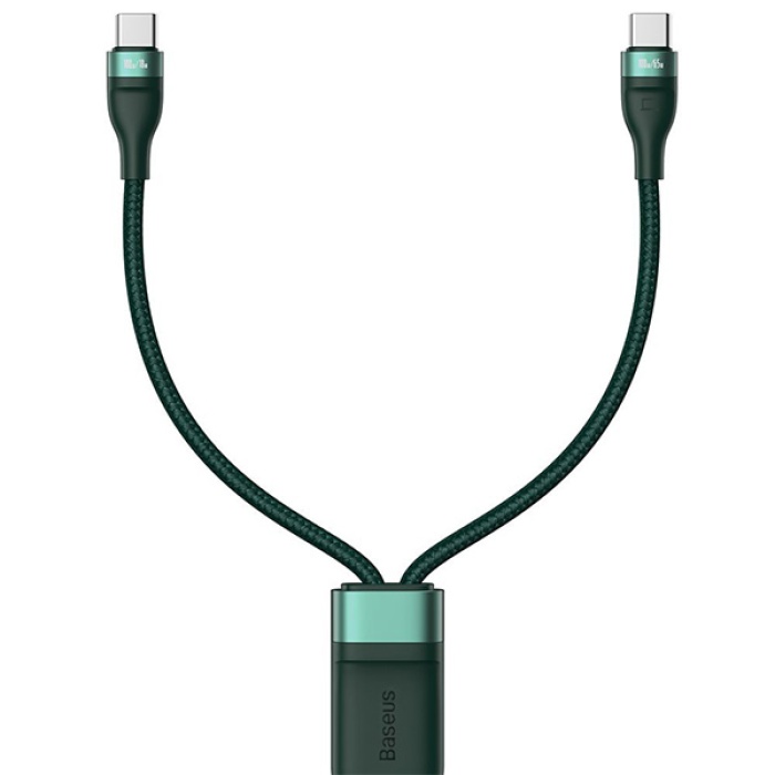 Baseus Flash Series 2in1 100W Hızlı Şarj Usb  Type-C to C+C Şarj Kablosu