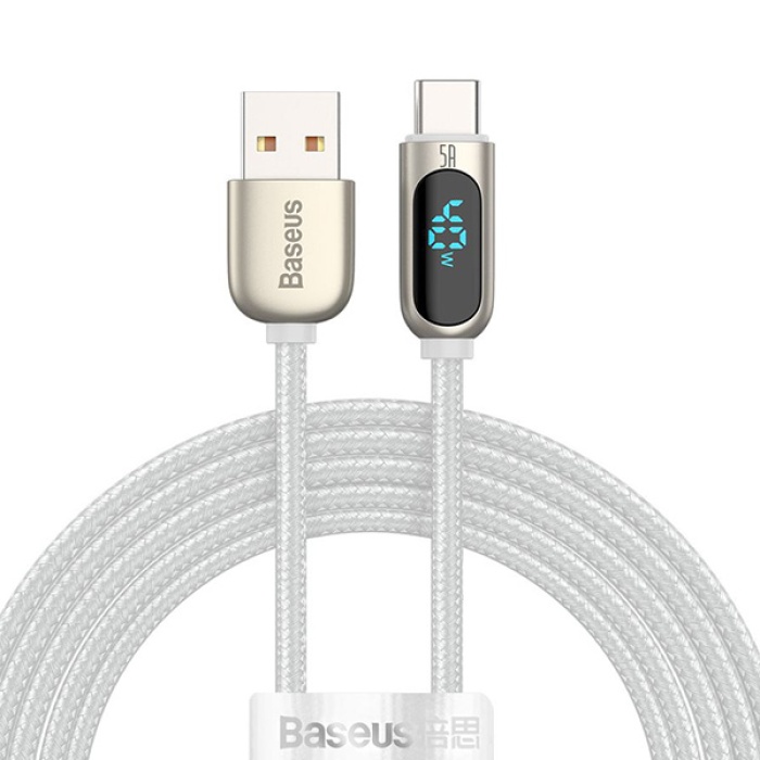 BASEUS Dijital Ekranlı Hızlı Şarj Kablosu USB TO TYPE-C 5A 2M