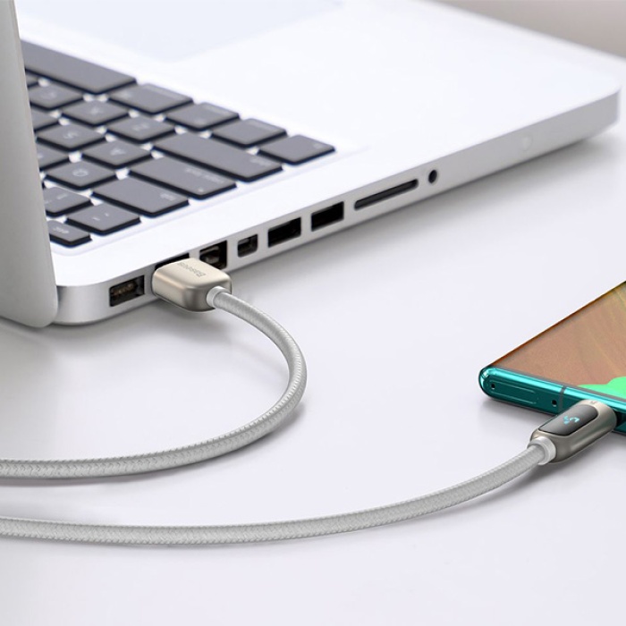 BASEUS Dijital Ekranlı Hızlı Şarj Kablosu USB TO TYPE-C 5A 2M