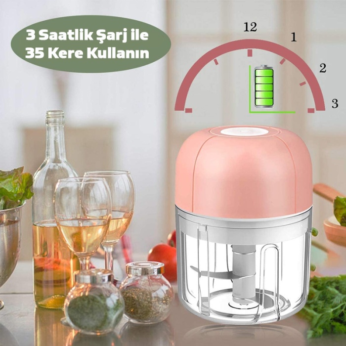 Ezere Portatif Kablosuz Mini 250ml Blender Mutfak Robotu USB Şarj