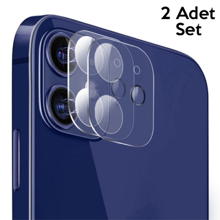 GOR İPhone 12 6.1 Best Full Tempered Cam Kamera Koruyucu 2Adet Set