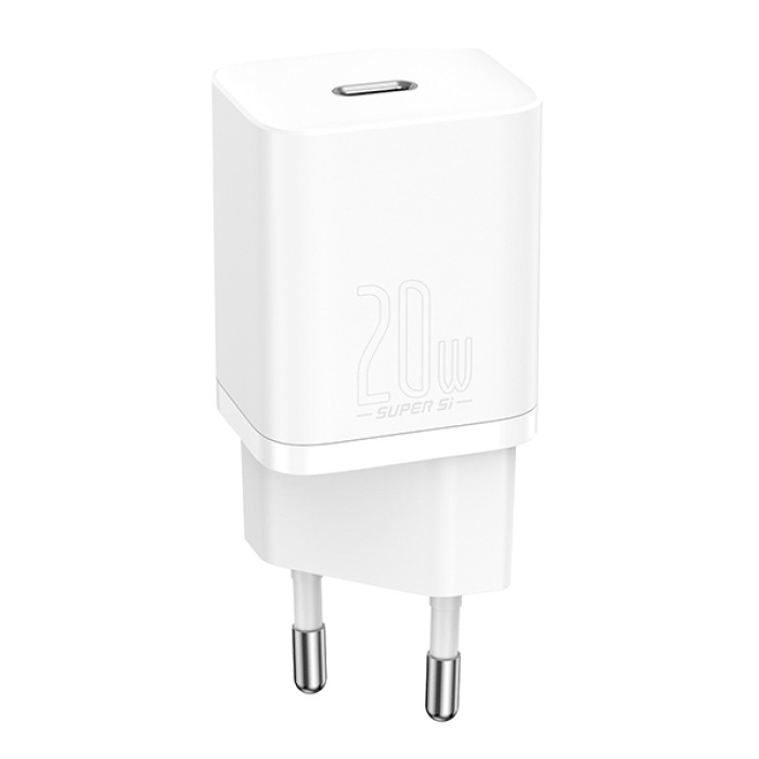 Baseus Super Si 20W PD Type-C Hızlı Şarj Adaptörü 20W İPhone 14-13- 12-11 Hızlı Şarj