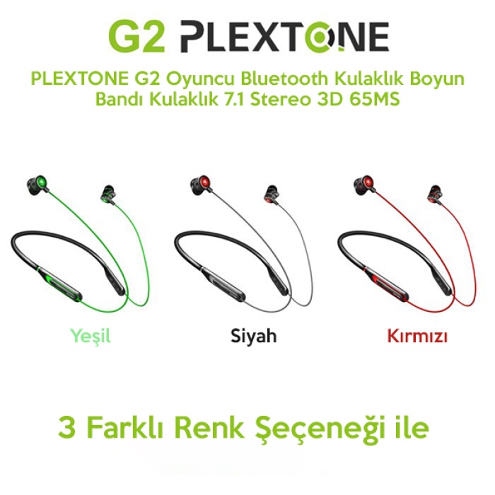 PLEXTONE G2 Oyuncu Bluetooth Kulaklık Boyun Bandı Kulaklık 7.1 Stereo 3D 65MS