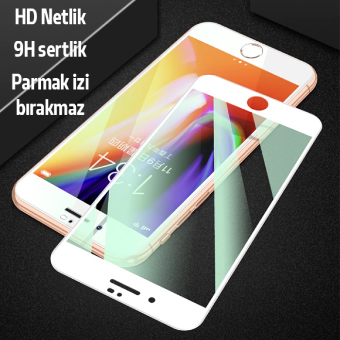 İPhone 8 Plus 7 Plus Anti -Blue Green Light Göz Korumalı Tempered Full Ekran Koruyucu