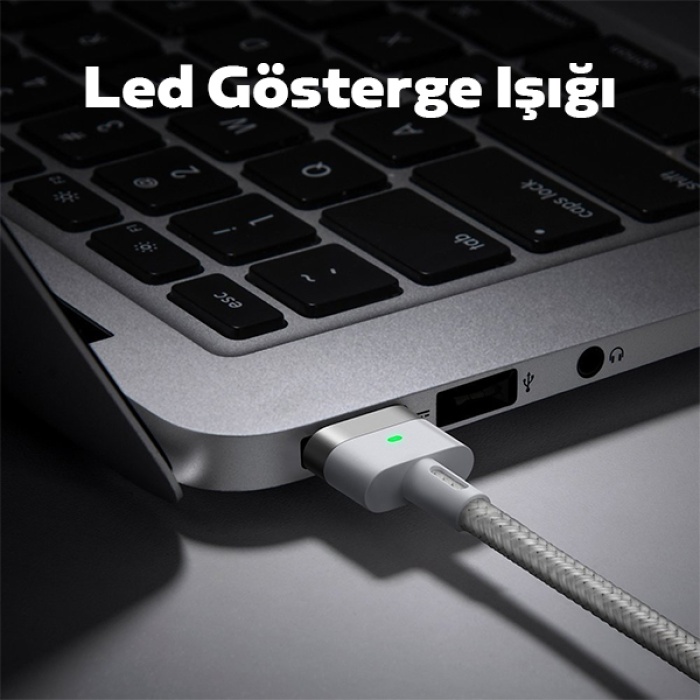 Baseus Zinc Manyetik T Uçlu 60W Macbook Hızlı Şarj Güç Kablosu 2m