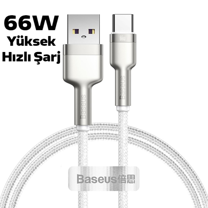 Baseus Cafule 66W Metal USB to Type-C Hızlı Şarj Kablosu 100cm