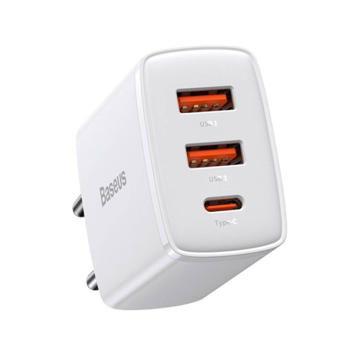 Baseus Compact 30W 2 USB + TYPE-C Çıkışlı Hızlı Şarj Başlığı