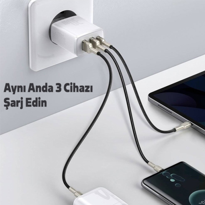 Baseus Compact 30W 2 USB + TYPE-C Çıkışlı Hızlı Şarj Başlığı