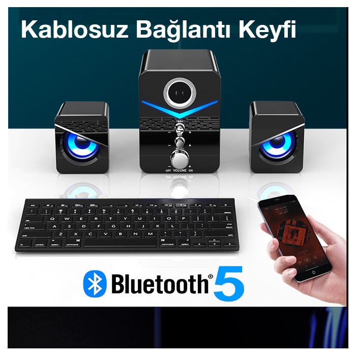 MC D221 Pro 2+1 Bluetooth Hoparlör Kablosuz Ev Sinema Sistemi