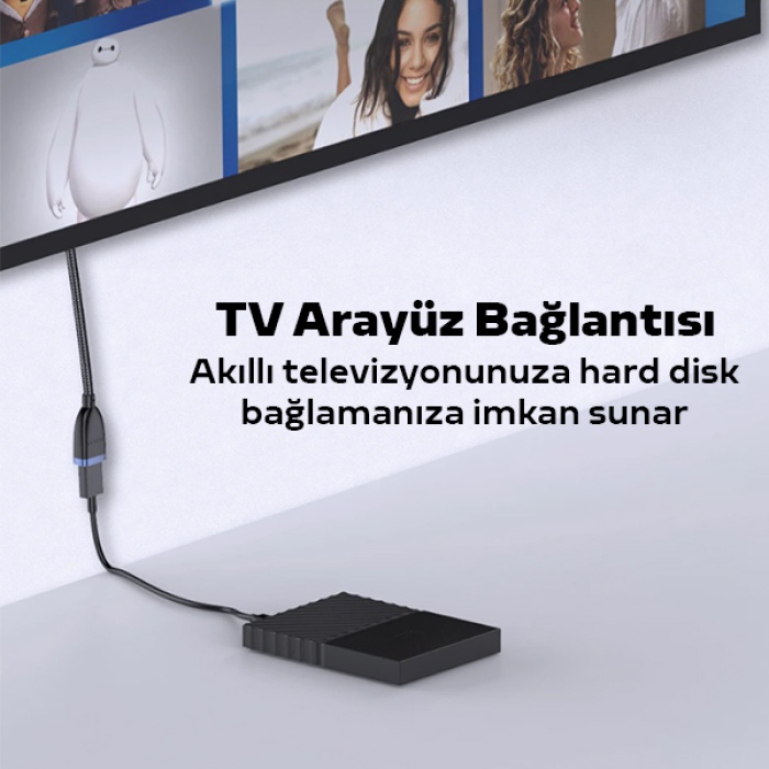 KUULAA USB3.0 2A Male to Female 15cm Dişi-Erkek Dönüştürücü Kablo