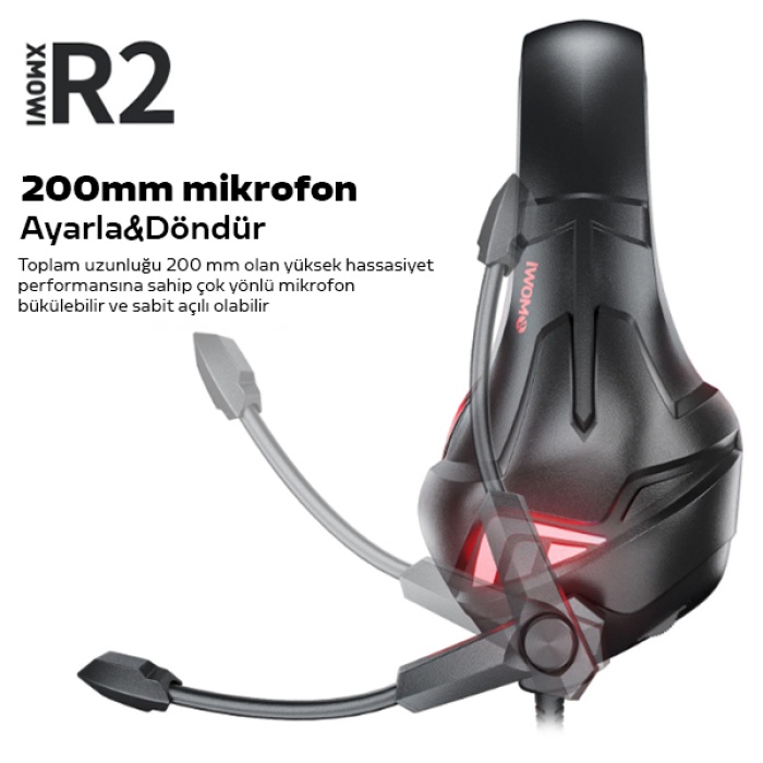 XMOWi R2 Gaming Mikrofonlu RGB Oyuncu Kulaklılığı Gurultu Engelleyici Kulaklik