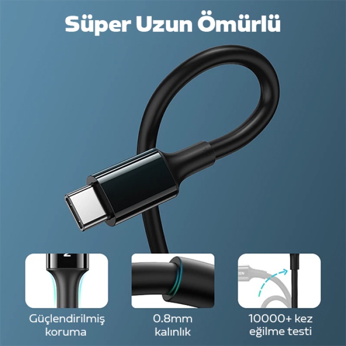 ALLY USB Type-C PD3.1 100W(20V-5A) Hızlı Veri Şarj Kablosu 1metre