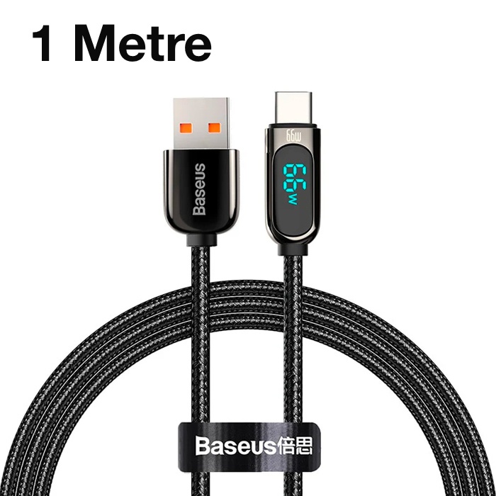 Baseus Display USB to Type-C 66W Hızlı Şarj Veri Kablosu 1mt