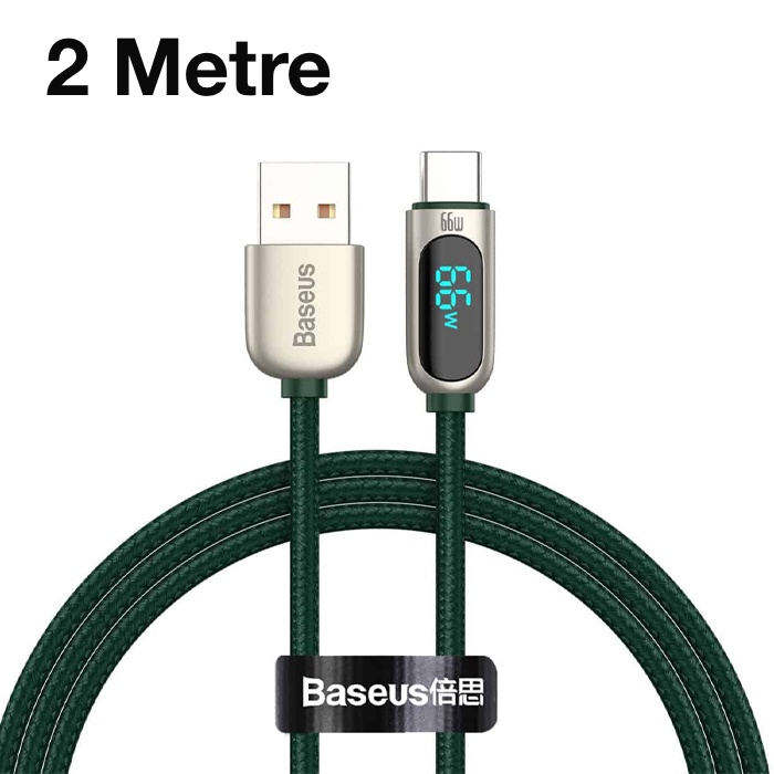 Baseus Display USB to Type-C 66W Hızlı Şarj Veri Kablosu 2mt