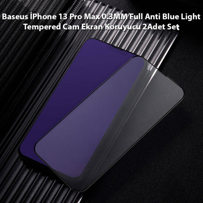 Baseus iPhone 13 Pro Max 0.3mm Full Çerçeve Cam Ekran Koruyucu 2 Adet Set