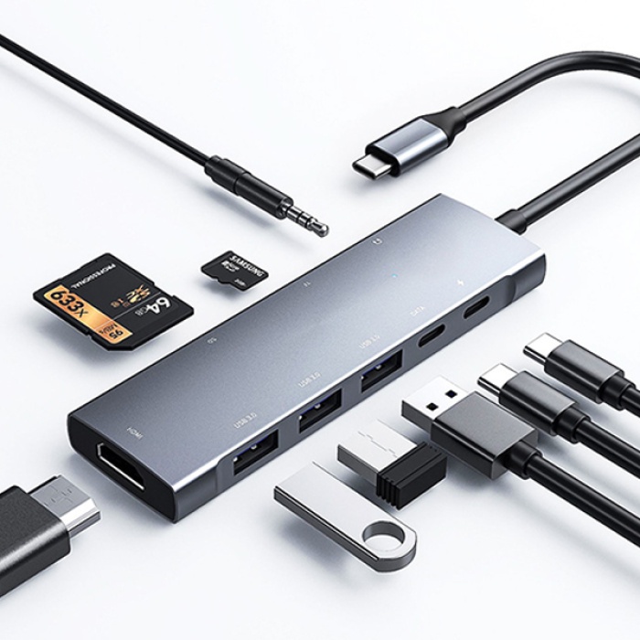 ALLY  9 İn1 Type C Hub 4k 30hz Hdmi Usb 3.0,Sd,PD Adaptör