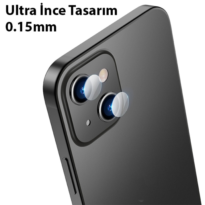 İPhone 13-13 Mini Tempered Glass Cam Kamera Koruyucu