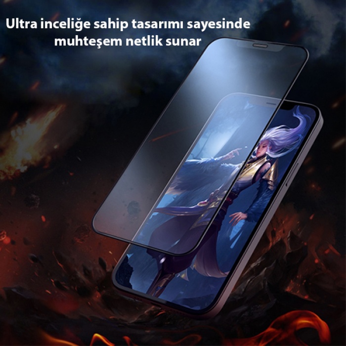 GOR iPhone 12 Pro Max 9D Hardening Tempered Full Cam Ekran Koruyucu