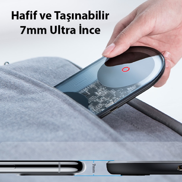 Baseus Simple 24W Qi 2in 1 iPhone + Airpods Kablosuz Şarj Cihazı