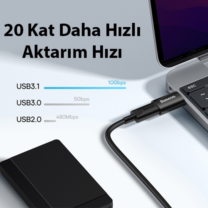 Baseus USB 3.1 to Type-C Dönüştürücü Adaptör Mini OTG Baseus Ingenuity Series