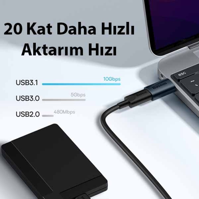 Baseus USB 3.1 to Type-C Dönüştürücü Adaptör Mini OTG Baseus Ingenuity Series