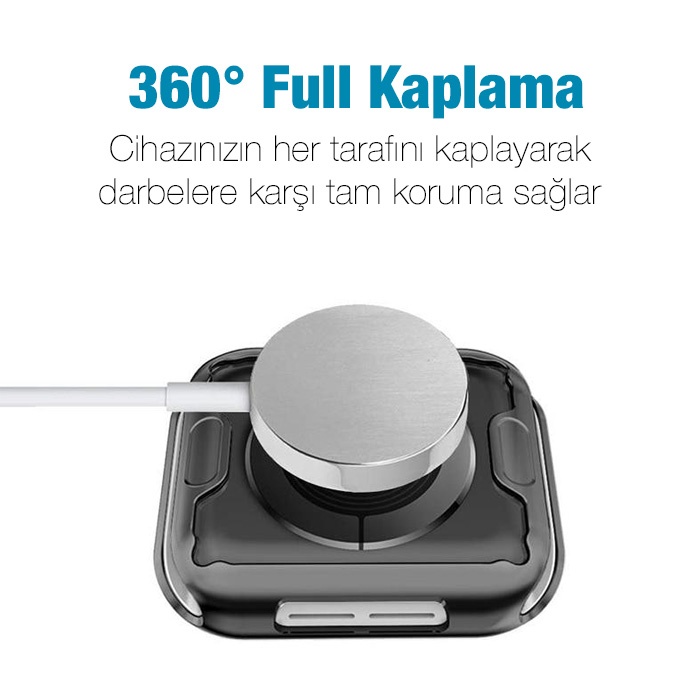 Apple Watch 7-8 45mm 360 Koruma Ultra Slim Silikon Kılıf