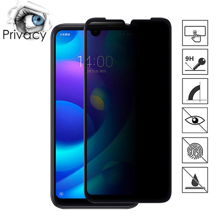 Xiaomi Mi Play 3D Privacy Gizlilik 3d Full Tempered Cam Koruyucu Anti-Spy