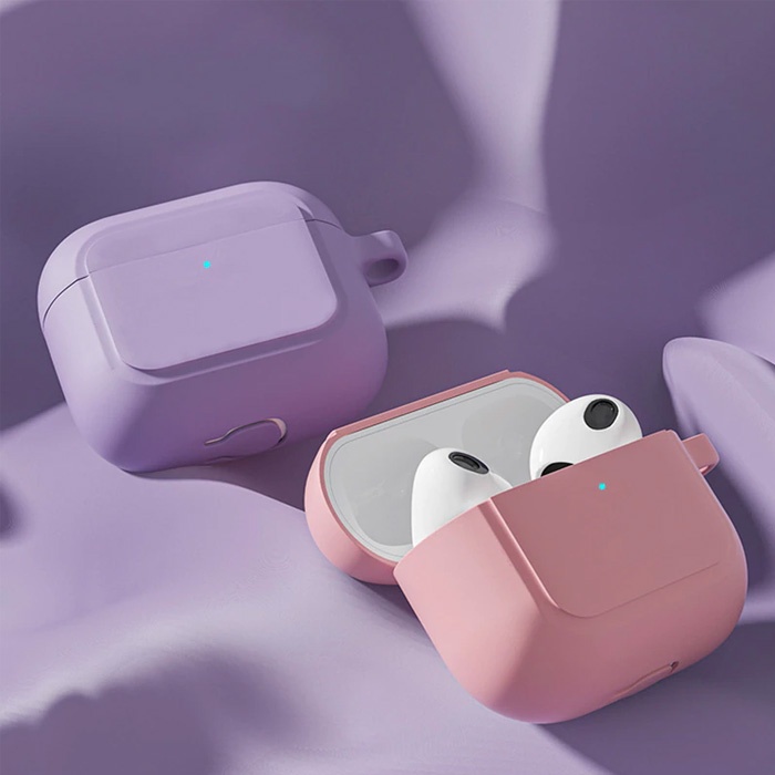 Apple AirPods 3 Kancalı Ultra İnce Silikon Kulaklık Kılıfı