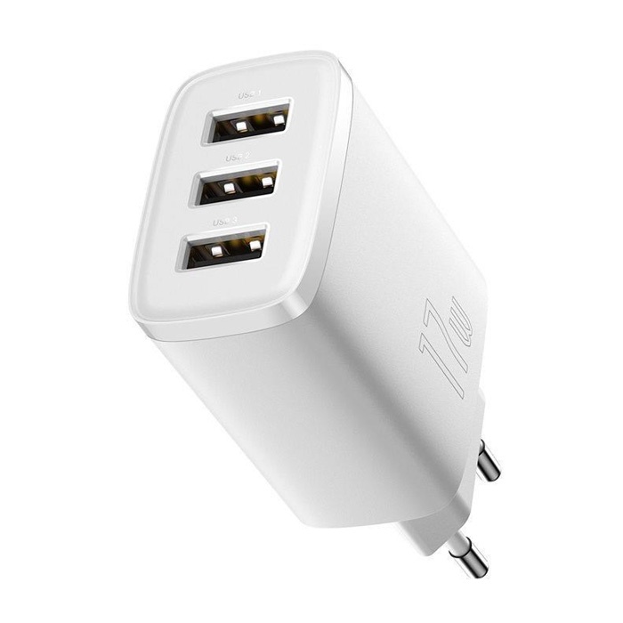 Baseus Kompakt 3 USB Portlu 17W Hızlı Şarj Başlığı Adaptörü