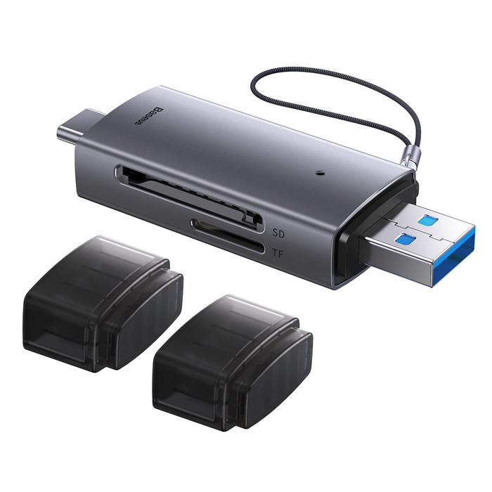 Baseus Lite Series USB + Type-C  to SD-MicroSD Hafıza Kart Okuyucu Dönüştürücü Adaptör