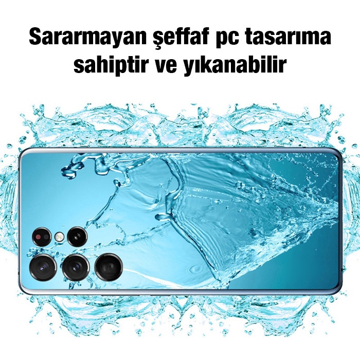 Samsung Galaxy S22 Ultra Kılıf Kamera Korumalı Ultra İnce Şeffaf Silikon Kılıf